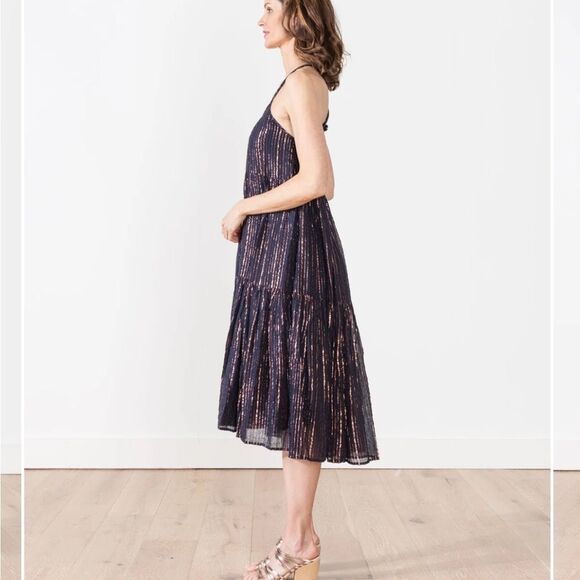 Ulla Johnson Samara dress midnight navy bronze 4 boho lined - Picture 4 of 9